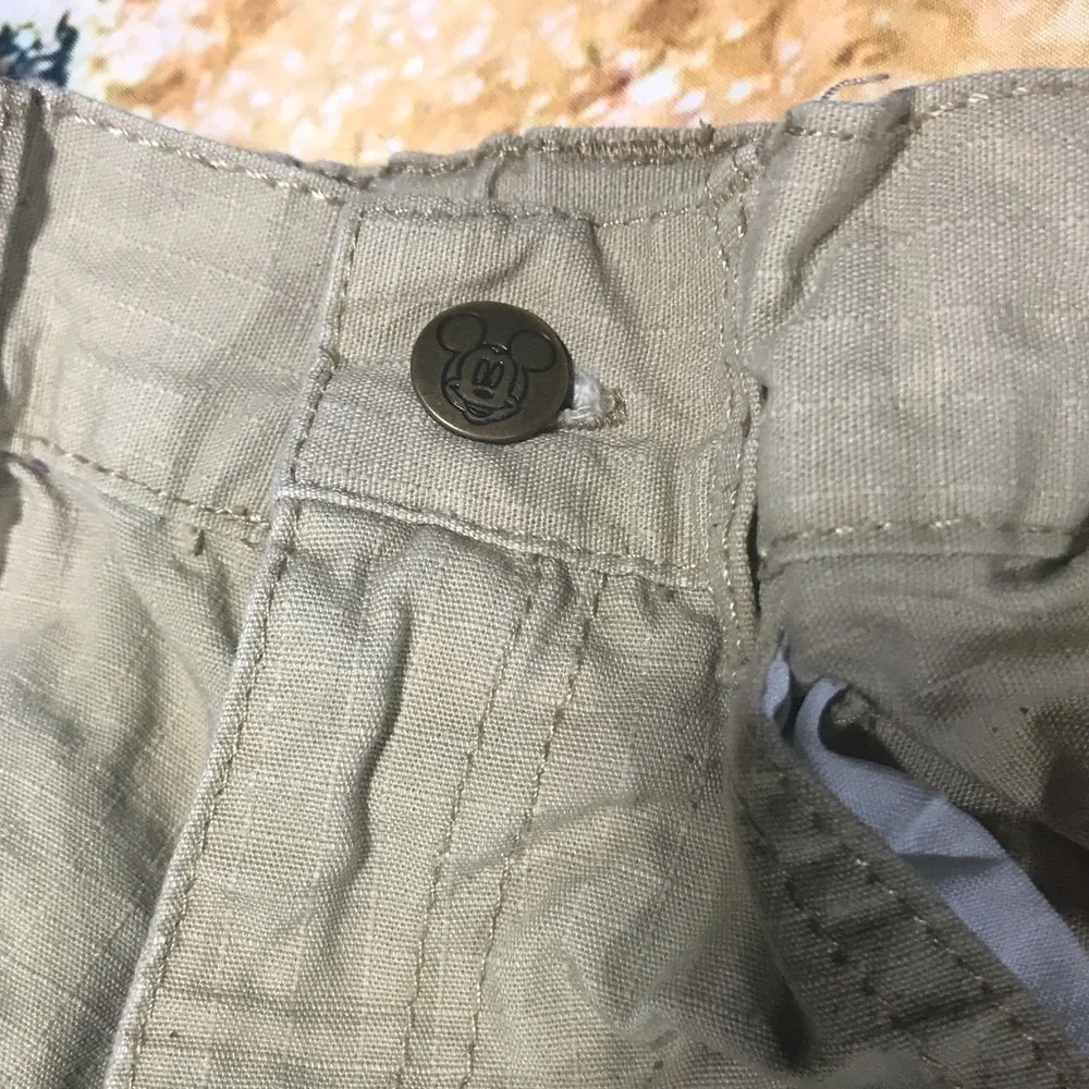Disney Vintage Mickey Mouse Logo Licensed Khaki Cargo Shorts 5T
